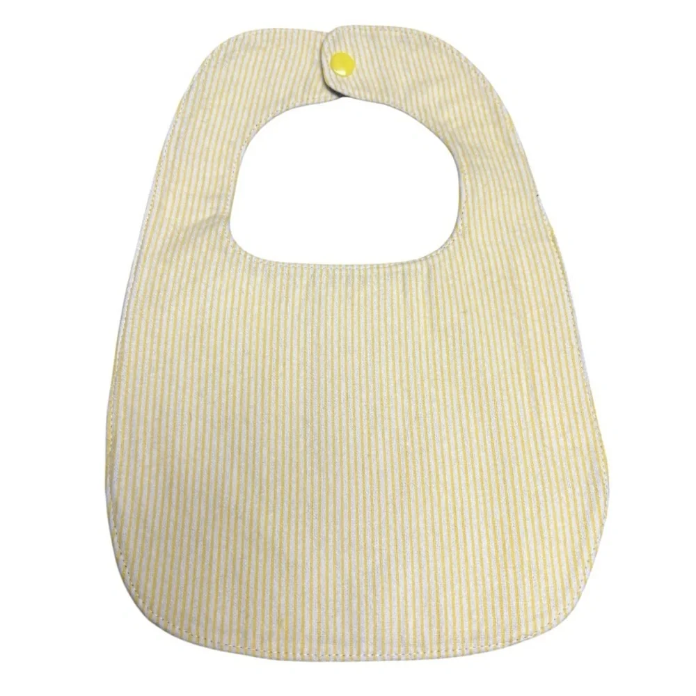 Hand Crafted Baby Bib with snap closure cotton snuggle flannel reversible